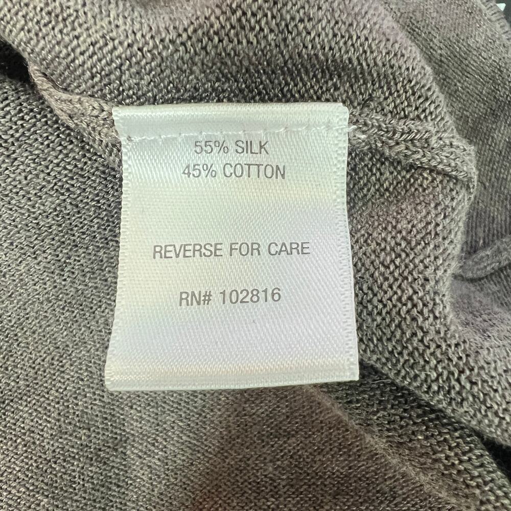 Garnet Hill Silk Cotton Women's Long Sleeve Sweater Sz Small Neutral Lightweight - Picture 7 of 10